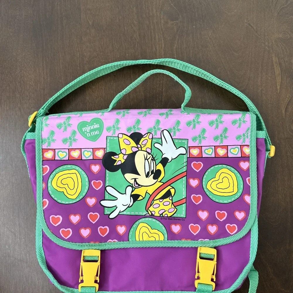 Vintage Minnie Mouse Bag Messenger Backpack Vinyl 90's Minnie N Me Y2K Kawaii